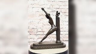 Sexy Erotic Girl in Lingerie Tied to a Column w/ Cupid - Art Deco Bronze Sculpture EP-899