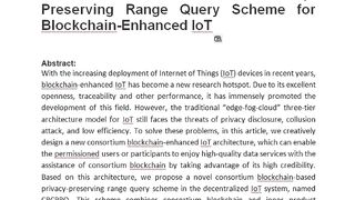 A Flexible and Efficient Privacy Preserving Range Query Scheme for Blockchain Enhanced IoT