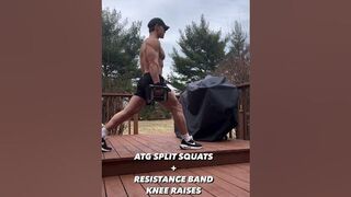 Split squats + knee raises for hip strengthening, hip stretching and knee strengthening ????