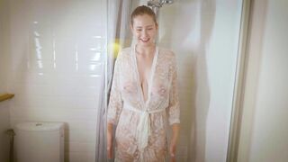 Transparent Lace Robe Dry Wet Try On Haul