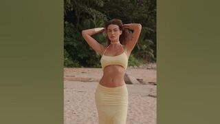 #75 BEACH VIBE !! Bikini & Lingerie's Curvy model Yoga Stretching TikTok Challenge #shorts #viral