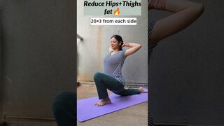 Reduce Hips+Thighs Fat at home????????#yoga#fatloss#lowerbodyworkout#yogapractice#shorts#viral