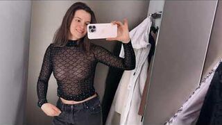 4K Transparent Clothes 2024 Try on Haul with Emilia