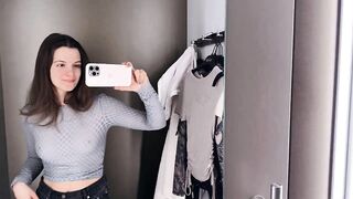 4K Transparent Clothes 2024 Try on Haul with Emilia