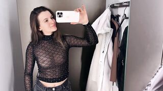 4K Transparent Clothes 2024 Try on Haul with Emilia