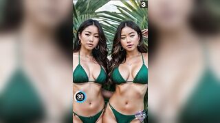 Twins Vs Besties Lookbook | Bikinis & Bathing Suits Round | Dream Dolls [4K Ai Art]
