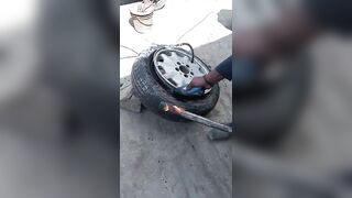 Car tyre stretching via FIRE method FAILS!!!????????????????????