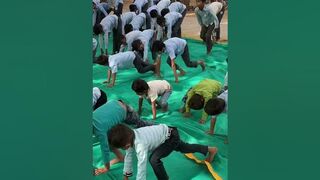 Rajasthan sarkar ke aadesh ki palna me surye ???? namaskar ???? #yoga #education #rajasthan #schoollife