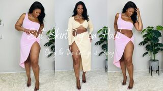 Sexy High Slit Dress Skirt Try on Haul Slit Skirt for the Grown and Sexy #curvygirlfashion #skirt