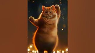 CAT DANCE!!!A flexible fat cat dances in a cute way #cat #cute #dance #music #gatos