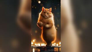 CAT DANCE!!!A flexible fat cat dances in a cute way #cat #cute #dance #music #gatos