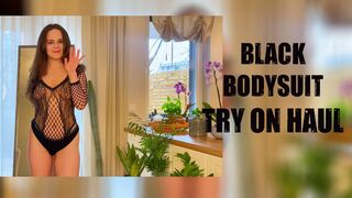 BLACK BODYSUIT Try on Haul: All Natural [4K] | Akame