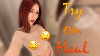 [4K] Transparent Clothes Haul - Try on Haul with April