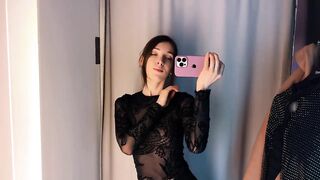 [4K] Transparent Clothes | See-Through Try on Haul in Fitting Room