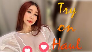 Transparent Clothes Try-on Haul in Dressing Room | See-through clothing