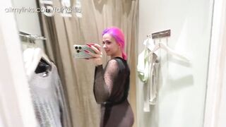 4K TRY ON HAUL by FairyElfie: See through top in the public store