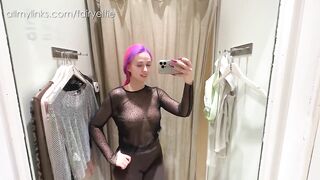 4K TRY ON HAUL by FairyElfie: See through top in the public store