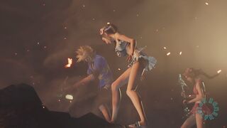 a collection of scenes showing Tifa and Aerith looking attractive in bikinis | Mythril Mine