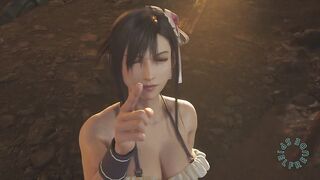 a collection of scenes showing Tifa and Aerith looking attractive in bikinis | Mythril Mine