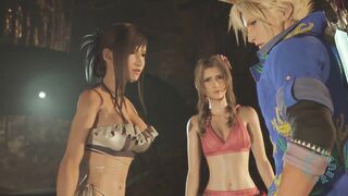 a collection of scenes showing Tifa and Aerith looking attractive in bikinis | Mythril Mine