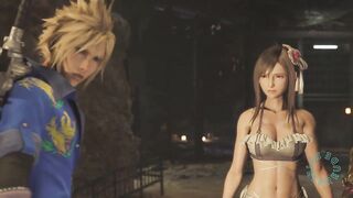 a collection of scenes showing Tifa and Aerith looking attractive in bikinis | Mythril Mine