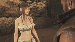 a collection of scenes showing Tifa and Aerith looking attractive in bikinis | Mythril Mine