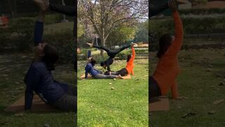 Legs stretches and back bending acro yoga exercises #yoga #flexibility #stretching #viral #shorts