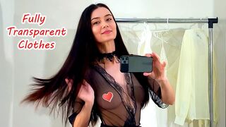 Transparent Try On Haul 2024 See-through clothes, Black pajamas