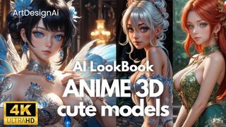 4K AI Lookbook video - Lovely Anime 3D Girls. #aiart #anime #lingerie #beauty
