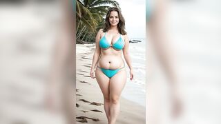 Beach Babe: Plus Size BBW Brooklyn Radiates Confidence in Sexy Bikinis