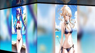 Sweet, hot, and sexy anime girls in there hot and sexy bikinis as super models