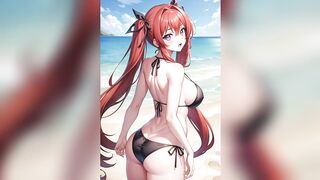 Hot and sexy anime girls in there bikinis