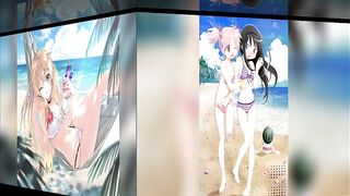 Hot and sexy anime girls in there bikinis