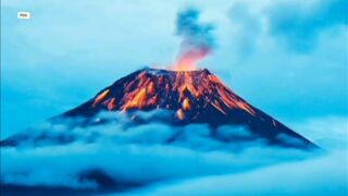 Volcanic mountains stretching from Iceland to Indonesia