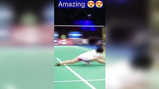 Majestic flexible badminton player #shortvideo