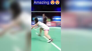 Majestic flexible badminton player #shortvideo