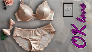 lingerie love 046 : my Ai : bras and panties, cream colour, satin