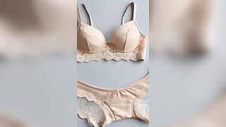 lingerie love 046 : my Ai : bras and panties, cream colour, satin