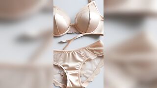 lingerie love 046 : my Ai : bras and panties, cream colour, satin