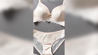 lingerie love 046 : my Ai : bras and panties, cream colour, satin