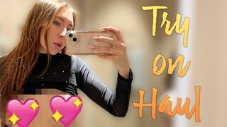 [4K] Transparent Clothes with Olga Kiss | See-Through Try On Haul At The Mall