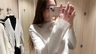 [4K] Transparent Clothes with Olga Kiss | See-Through Try On Haul At The Mall