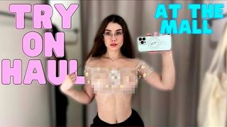 [4K] Transparent Clothes | Dry vs wet Try on Haul with Jane (2024)