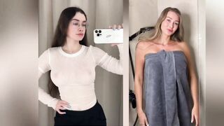 [4K] Transparent Clothes | Dry vs wet Try on Haul with Jane (2024)