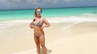 Some of my new Wicked Weasel Micro Thong bikinis on the beach in Aruba Tryon