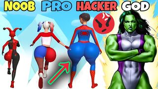 NOOB vs PRO vs HACKER vs GOD in Twerk Race 3D | Twerk race 3D-running game | twerk run gameplay