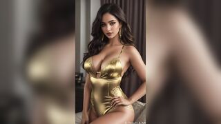 Stunning AI models in golden lingerie | AI Art Lookbook | AI Beauty and Art