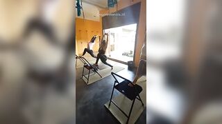 Yoga Flow with Chair #yogachair #sunsalutation