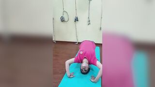 Improve back bend with yoga wheel #yoga #trendingreels #youtubeshorts #shorts