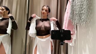 [4K] ????18+???? *TRANSPARENT* try on haul in the mall 2024 new